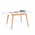 HEDDA uitschuifbare eettafel 6-8 personen wit 80-160 cm