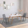 HEDDA uitschuifbare eettafel 6-8 personen wit 80-160 cm