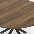 HAWKINS 6-persoons ronde eettafel met zwarte en antiek houten spinnenpoten 120 cm