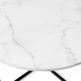 ALASKA ronde salontafel 70 cm met marmereffect en zwart metalen onderstel