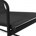 MALAGA 4-zits lage tuinset met zwart en houten bank, fauteuils en tafel