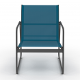 Lage tuinmeubelset MALAGA 6 zits met bank, fauteuils en tafel in eendenblauw