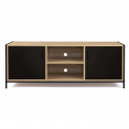 BOSTON 2-deurs zwart industrieel design TV-meubel 140 cm