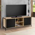 BOSTON 2-deurs zwart industrieel design TV-meubel 140 cm