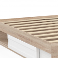 SALEM bedframe met opbergruimte en lattenbodem 160 x 200 cm met hout- en witeffect