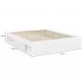 SALEM bedframe met opbergruimte en witte lattenbodem 160 x 200 cm