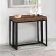 TORONTO uitschuifbare consoletafel, 10-zits, 235 cm, donker hout, industrieel ontwerp