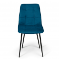 Set van 4 MILA fluwelen stoelen met gemengde kleuren, blauw x2, lichtgrijs, donkergrijs