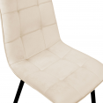 Set van 6 MILA beige fluwelen eetkamerstoelen