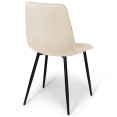 Set van 6 MILA beige fluwelen eetkamerstoelen