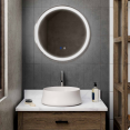 Ronde verlichte LED spiegel met anti-condens systeem voor badkamer diameter 60 cm