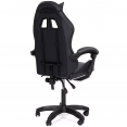 CHUCK-game chair met voetensteun, hoofdkussen en lumbale massageondersteuning in zwart en grijs