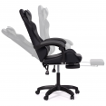 Fauteuil de gaming LED LUC avec repose-pied, coussin de tête et support lombaire noir et gris