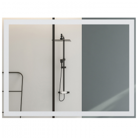 Miroir rectangulaire lumineux à LED avec système anti-buée pour salle de bain 80x60 cm