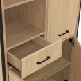 DETROIT 3-deurs dressoir met lade in industrieel design H.160 cm