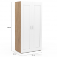 VITO wit en hout 2-deurs kast 80 cm kast met legplanken maxi opbergcapaciteit