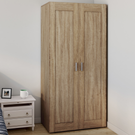 VITO 2-deurskast in hout en zwart 80 cm kast met legplanken en maximale opbergcapaciteit