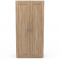 Armoire 2 portes VITO hêtre penderie 80 cm avec étagères rangement maxi capacité