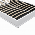 Tweepersoons boxspring NEO met boxspring en geïntegreerde LED 140 x 190 cm PVC wit