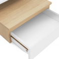 Set van 2 TOMI nachtkastjes met hangplank + 1 beukenhouten plank en witte lade