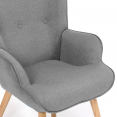 Fauteuil scandinave IVAR avec repose pieds gris clair