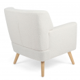 LIV Scandinavische fauteuil in witte bouclette stof