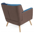 LIV Scandinavische fauteuil in veelkleurige patchworkstof en houndstoothprint