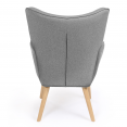 Fauteuil scandinave IVAR avec repose pieds gris clair