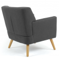 LIV Scandinavische fauteuil met voetensteun in antracietgrijze stof