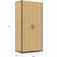 2-deurs DETROIT kast 80 cm met legplanken maxi capaciteit