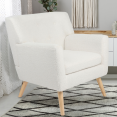 LIV Scandinavische fauteuil in witte bouclette stof