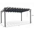 Pergola lames orientables 3x4 M gris anthracite