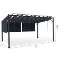 Pergola édition luxe lames orientables 3x4 M et 4 stores gris anthracite