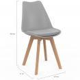 Set van 6 Scandinavische SARA-stoelen in donkergrijs, lichtgrijs, wit, zwart en patchworkpatronen in zwart, grijs en wit