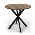 HAWKINS ronde eettafel 2-4 personen met zwarte en antiek houten spinpoten 80 cm