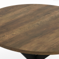 HAWKINS ronde eettafel 2-4 personen met zwarte en antiek houten spinpoten 80 cm