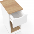 Lot de 2 tables de chevet ANOUK 1 tiroir et une niche blanc et bois