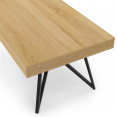 ADELE salontafel, kruispoot 100 cm, hout en zwart