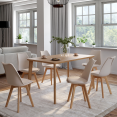 Set van 6 beige SARA Scandinavische eetkamerstoelen