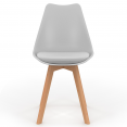 Set van 6 SARA Scandinavische stoelen mix kleur lichtgrijs, wit, donkergrijs x2, geel x2