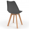 Set van 6 SARA Scandinavische stoelen mix kleur lichtgrijs, wit, donkergrijs x2, geel x2