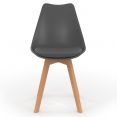 Set van 6 Scandinavische stoelen SARA, donkergrijs x2, lichtgrijs x2 en bruin patchwork x2