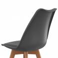 Set van 6 Scandinavische stoelen SARA, donkergrijs x2, lichtgrijs x2 en bruin patchwork x2