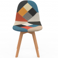 Set van 2 SARA Scandinavische stoelen met veelkleurige patchworkpatronen