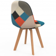 Set van 2 SARA Scandinavische stoelen met veelkleurige patchworkpatronen