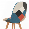 Set van 2 SARA Scandinavische stoelen met veelkleurige patchworkpatronen