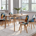 Set van 4 SARA Scandinavische stoelen met veelkleurige patchworkpatronen