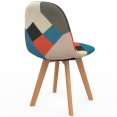 Set van 4 SARA Scandinavische stoelen met veelkleurige patchworkpatronen