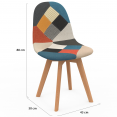 Set van 4 SARA Scandinavische stoelen met veelkleurige patchworkpatronen