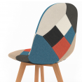 Set van 4 SARA Scandinavische stoelen met veelkleurige patchworkpatronen